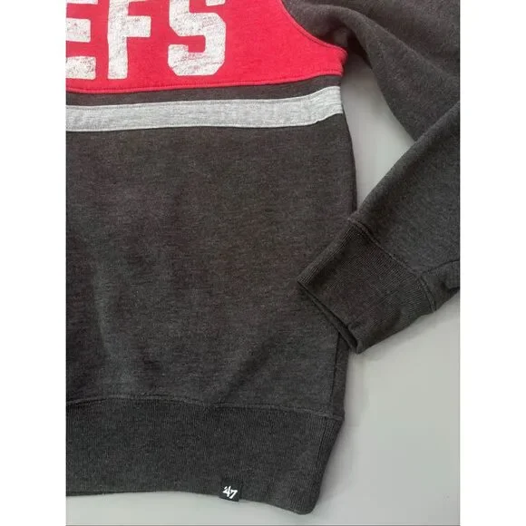 Kansas City Men's '47 Heathered Kansas City Chiefs Bypass Tribeca Pullover Sweat - Picture 4 of 10